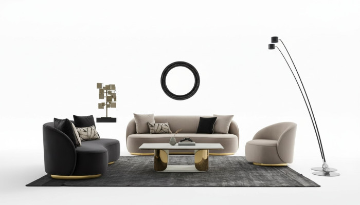 Sofagarnitur 4+3+1 Sitz Set Design Sofas Polster Sitz Couchen Modern Sofa