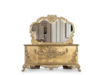 Set Kommode Spiegel Garnitur Kommoden Holz Gruppe Sideboard Möbel Barock
