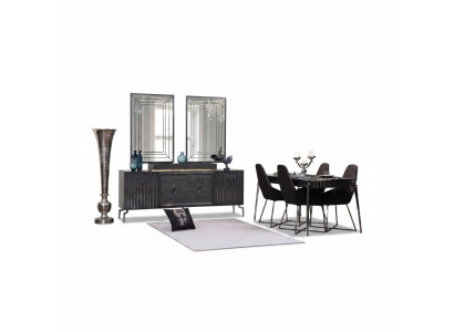 Luxus Esszimmer Set Esstisch + 6x Stühle Designer Set Essgruppe Garnitur