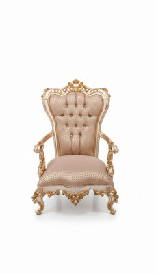 Beiger Chesterfield Sessel Antik Stil Stühle Lehnstuhl Barock Rokoko Möbel 