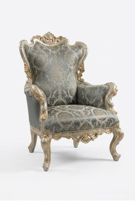 Klassischer Thron Sessel Möbel Barock Lehnstuhl Chesterfield Samt Stuhl