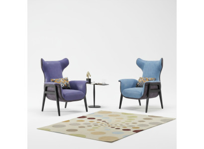 Luxus Einsitzer Sessel Blau Wohnzimmer Polstersessel Möbel Modern Design