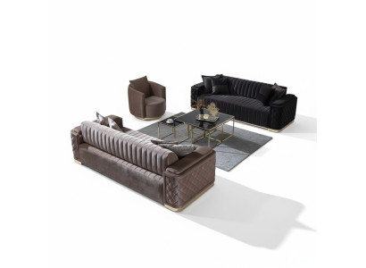 Chesterfield Sofagarnitur Couch Polster Set 3tlg. Garnitur Sofa Couchen Samt