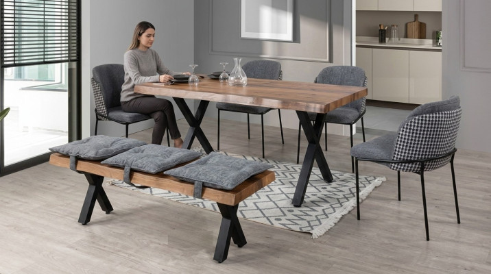 Esstisch 4 Stühle Bank Sitz  Sitzbank Original-Set Essgruppe Esszimmer