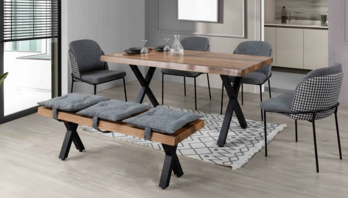 Esstisch 4 Stühle Bank Sitz  Sitzbank Original-Set Essgruppe Esszimmer