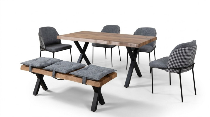 Esstisch 4 Stühle Bank Sitz  Sitzbank Original-Set Essgruppe Esszimmer