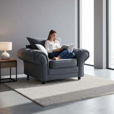 Fernsehe Sessel Einsitzer Chesterfield Couch Sofa Polster Möbel Samt