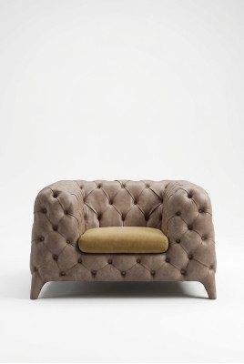 Chesterfield Taupe Sessel Chesterfield-Sessel Polstersessel Wohnzimmer