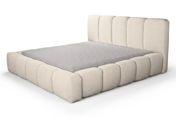 Bett Weißes Doppelbett Schlafzimmer Holzmöbel Design Polstermöbel Stoff