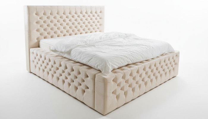 Luxus Bett Chesterfield Samt Betten Textil Doppel Hotel Möbel 140x200