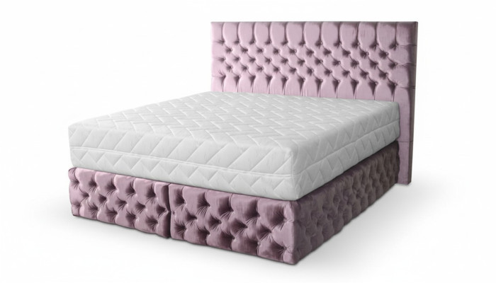 Chesterfield rosa Doppelschlafzimmer Holzmöbel Design elegante Polsterung Stoff-