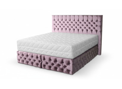 Chesterfield rosa Doppelschlafzimmer Holzmöbel Design elegante Polsterung Stoff-