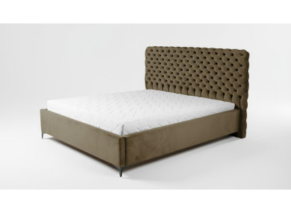 Grünes Chesterfield-Bett Klassisches Schlafzimmermöbel-Design Eleganter Stoff