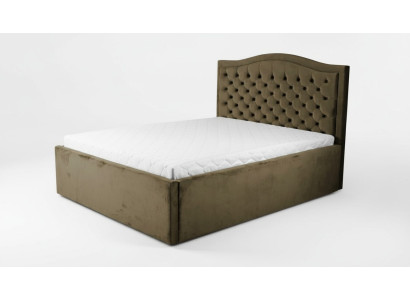 Grünes Chesterfield Bett Klassisches Schlafzimmermöbel Design Eleganter Stoff