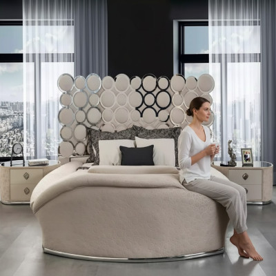 Designerbett Luxus Textilbetten Schlafzimmer Doppelbett 200x200cm Bettrahmen