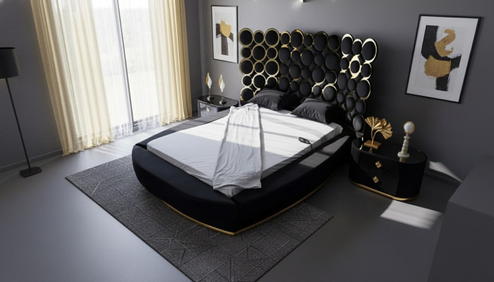 Designerbett Luxus Textilbetten Schlafzimmer Doppelbett 200x200cm Bettrahmen