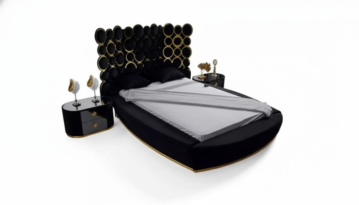 Designerbett Luxus Textilbetten Schlafzimmer Doppelbett 200x200cm Bettrahmen