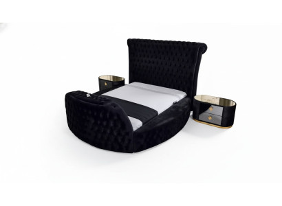 Bett schwarz Chesterfield modernes Hotelbett Doppelbett modernes Polsterbett