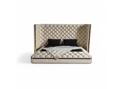 Bett weiß Chesterfield modernes Hotelbett Doppelbett neues modernes Bett