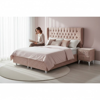 Betten Hotelbett 160x200cm inkls. Matratze Bettgestell Design weiches Bettbett