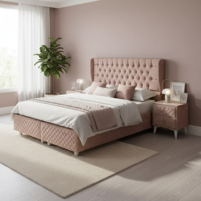 Betten Hotelbett 160x200cm inkls. Matratze Bettgestell Design weiches Bettbett