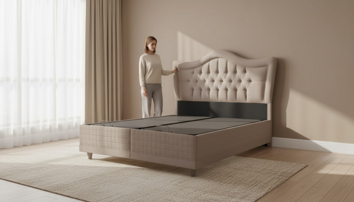 Luxus Bett mit Kingsize Matratze Hotelbett Bettkasten Schlafzimmer Betten
