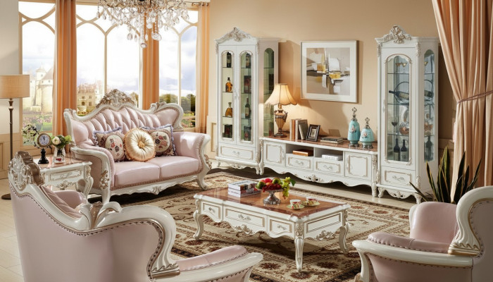 Vitrine Weiß Luxus Wohnzimmer Möbel Holz Design Glasschrank Vitrine Klassische