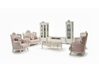 Vitrine Weiß Luxus Wohnzimmer Möbel Holz Design Glasschrank Vitrine Klassische
