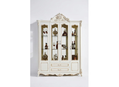 Antiker Stil Schrank Barock Glasschrank Schränke Möbel Holz Vitrine