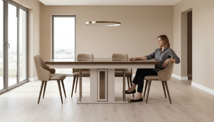 Esszimmer Set 4x Lehnstühle Esstisch Design Möbel Essgruppe Stuhl 5tlg.