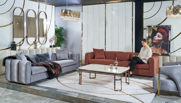 Sofagarnitur 3+3+1 Sitz Couchtisch Set Sofa Polster Couch 4tlg. Set