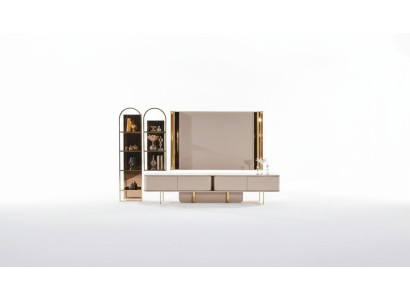 Wohnzimmer Luxus tv Schrank rtv Möbel Schränke Holz Lowboard neu beige