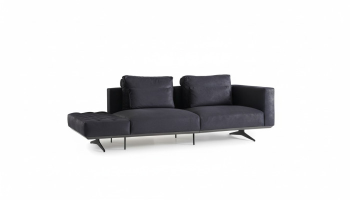Design Sofagarnitur 3 Sitzer Textil Couch Polster Sofa Couchen Schwarz