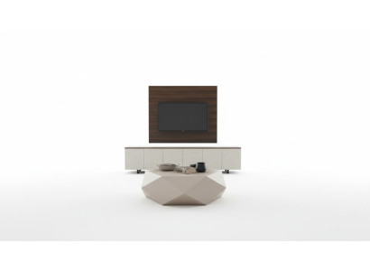 Luxus tv Schrank Fernseh Ständer Sideboard Couchtisch Fernsehwand 3tlg