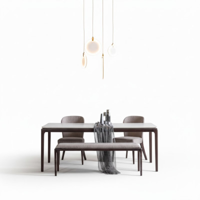Esszimmer Esstisch Luxus Möbel Design Material Holz Moderner grau