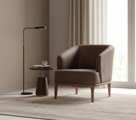 Brauner Wohnzimmer Luxus Sessel Designer Einsitzer Polster Lehnsessel