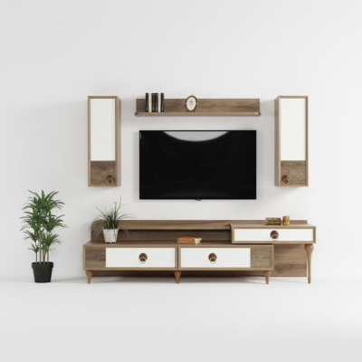 Wohnzimmer Wohnwand rtv Lowboard Holz Braun Möbel Fernseh Neu Modern