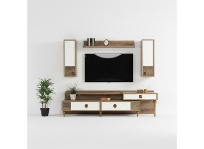 Wohnzimmer Wohnwand rtv Lowboard Holz Braun Möbel Fernseh Neu Modern