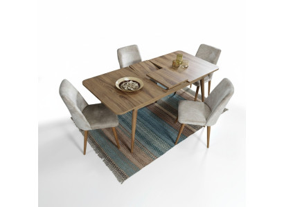 Esszimmer Set Essgruppe Tisch Garnitur Esstisch Set 4x Stühle Komplett 5tlg.