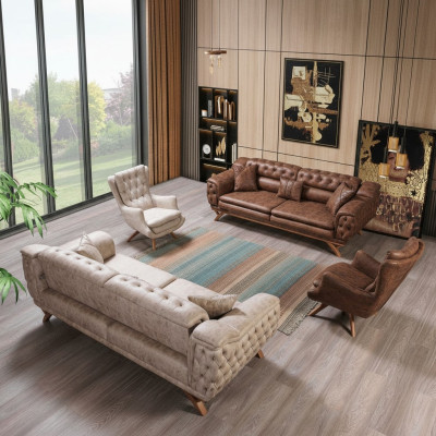 Sofagarnitur 3 3 1 1Sitzer Couch Polster Chesterfield Garnituren Sitzmöbel