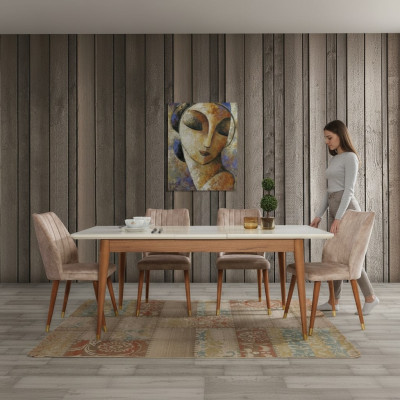 Esszimmer Design Möbel Modern Tisch 4x Stühle 5tlg. Set Garnitur Neu