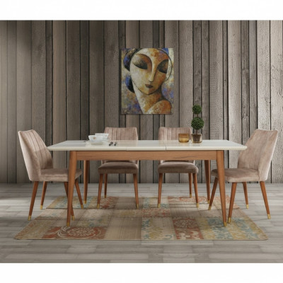 Esszimmer Design Möbel Modern Tisch 4x Stühle 5tlg. Set Garnitur Neu