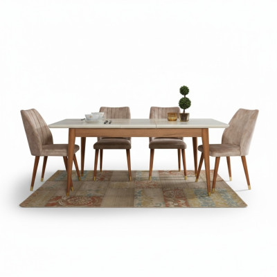 Esszimmer Design Möbel Modern Tisch 4x Stühle 5tlg. Set Garnitur Neu