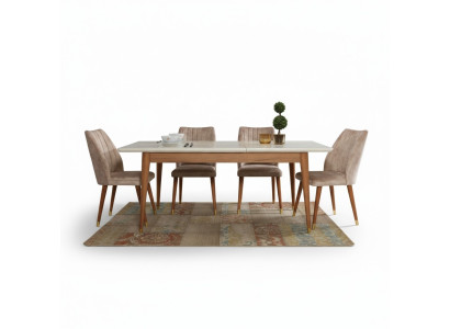 Esszimmer Design Möbel Modern Tisch 4x Stühle 5tlg. Set Garnitur Neu
