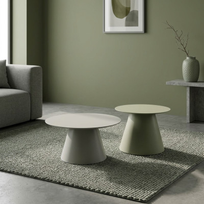 Runde Couchtische Set 2 tlg. Wohnzimmer Holz Beistelltische Luxus Stil Tisch