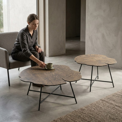 Set aus zwei luxuriösen Couchtischen für das Wohnzimmer im modernen Stil