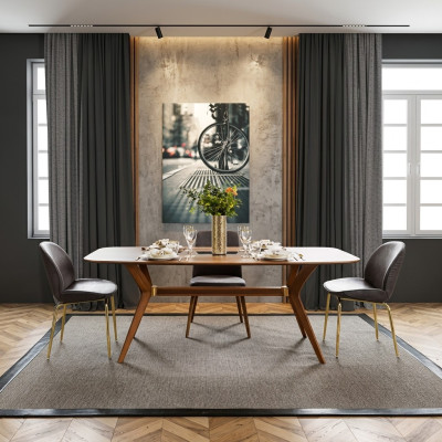Italienische Stil Esstisch 4x Stühle Holz Tisch Essgarnitur Modern Design 5tlg