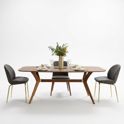 Italienische Stil Esstisch 4x Stühle Holz Tisch Essgarnitur Modern Design 5tlg