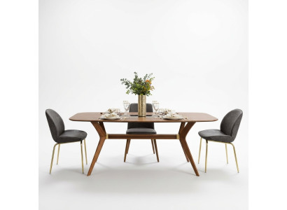 Italienische Stil Esstisch 4x Stühle Holz Tisch Essgarnitur Modern Design 5tlg