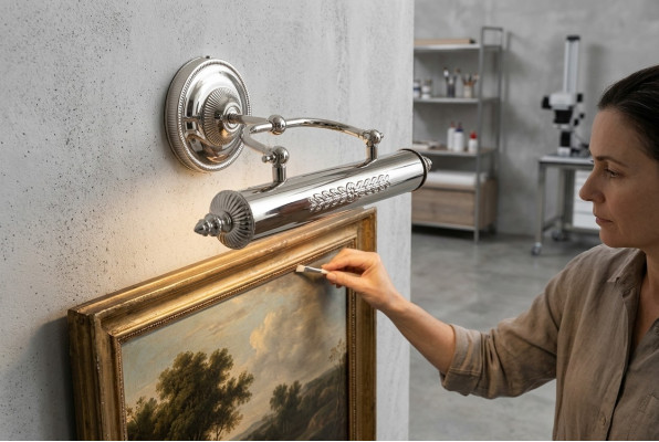Aplica elegantă pentru living cu bază metalică luxoasă
